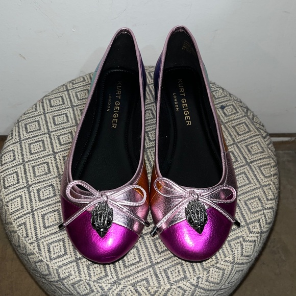 Kurt Geiger London Eagle Ballet Rainbow Multicolor Flats Women's Size 6.5 36.5 - Picture 3 of 5